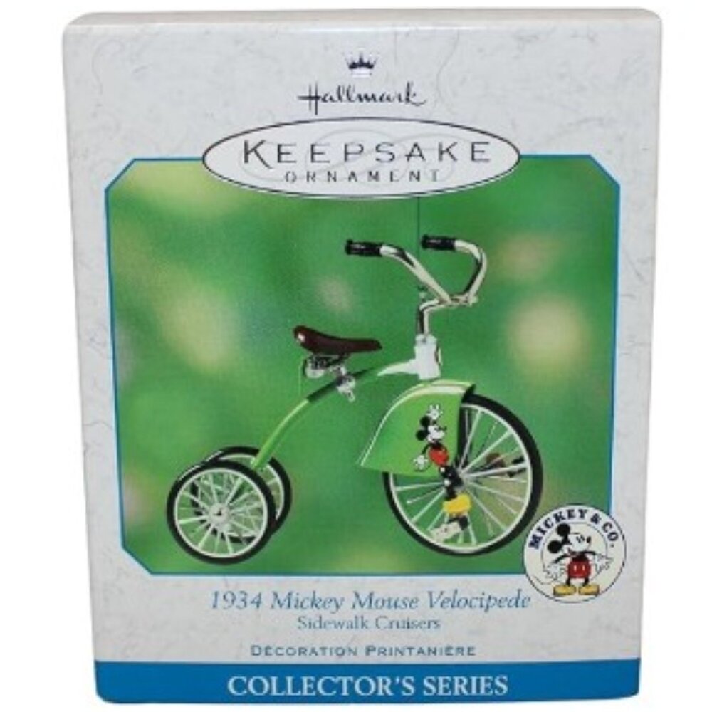 576. NWT 2001 Hallmark Keepsake Ornament 1934 Mickey Mouse Velocipede Tricycle
